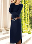 Women's Classic Round Neck Long Sleeve Dress