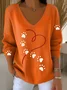 Women's Dog Paw Print Long Sleeve Top