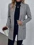 Women's Autumn And Winter Slim-Fit Jacket Mid-Length Herringbone Twill Trench Coat
