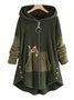 Loose Casual Solid Color Plush Hooded Sweatshirt