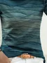 Women's Long Sleeve T-shirt Spring/Fall Deep Green Abstract Printing Jersey Crew Neck Daily Going Out Casual Top