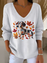 Women's Cute Dog Print Long Sleeve Top
