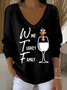 Casual Cotton Text Letters Sweater
