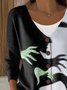 Loose Simple Halloween V Neck Cardigan