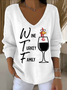 Casual Cotton Text Letters Sweater