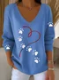 Women's Dog Paw Print Long Sleeve Top