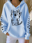 Women'S Cute Cat Print Casual Hoodie Sweatshirt