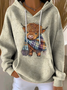 Women's Highland Cow Casual Hooded Sweatshirt