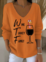 Casual Cotton Text Letters Sweater