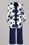 Casual Loose Spring And Autumn Printed Jacket Cardigan Vest Trousers Three-Piece Set