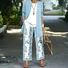 Casual Loose Spring And Autumn Printed Jacket Cardigan Vest Trousers Three-Piece Set