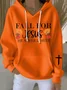 Regular Fit Casual Jesus Copy Hooded Hoodie