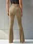 Women's  Elastic Waist H-Line Flare Pants Daily Going Out Pants Gray Casual Split Joint Plain Spring/Fall Pants