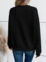 Sports Embossed Loose V Neck Sweatshirt