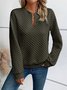 Sports Embossed Loose V Neck Sweatshirt