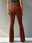 Women's  Elastic Waist H-Line Flare Pants Daily Going Out Pants Gray Casual Split Joint Plain Spring/Fall Pants