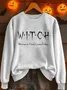 Women's Halloween Witch Casual Long Sleeve Crew Neck Sweatshirt