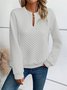 Sports Embossed Loose V Neck Sweatshirt