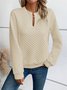 Sports Embossed Loose V Neck Sweatshirt