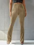 Women's  Elastic Waist H-Line Flare Pants Daily Going Out Pants Gray Casual Split Joint Plain Spring/Fall Pants