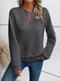 Sports Embossed Loose V Neck Sweatshirt