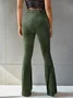 Women's  Elastic Waist H-Line Flare Pants Daily Going Out Pants Gray Casual Split Joint Plain Spring/Fall Pants