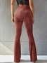 Women's  Elastic Waist H-Line Flare Pants Daily Going Out Pants Gray Casual Split Joint Plain Spring/Fall Pants