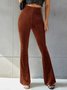 Women's  Elastic Waist H-Line Flare Pants Daily Going Out Pants Gray Casual Split Joint Plain Spring/Fall Pants
