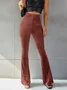 Women's  Elastic Waist H-Line Flare Pants Daily Going Out Pants Gray Casual Split Joint Plain Spring/Fall Pants