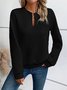 Sports Embossed Loose V Neck Sweatshirt