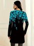 Crew Neck Loose Gradient Pattern Simple Jacket