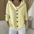 Women Casual Plain Hoodie Long Sleeve Cardigan