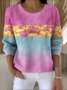Casual Ombre Crew Neck Regular Fit Sweater