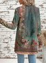 Crew Neck Gradient Pattern Vintage Jacket