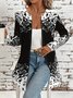 Crew Neck Loose Gradient Pattern Simple Jacket