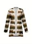 Women's Elegant Lightweight Cardigan Striped Print Long Sleeve Jacket