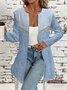 Vintage Crew Neck Loose Faux Denim Print Graphic Jacket