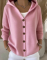 Women Casual Plain Hoodie Long Sleeve Cardigan