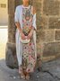 Women's Printing Geometric Daily Going Out Two-Piece Set Color1 Casual Spring/Fall Coat With Skirt Celebrity-style Cape And Skirt Two-piece Set