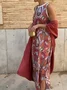 Women's Printing Geometric Daily Going Out Two-Piece Set Color1 Casual Spring/Fall Coat With Skirt Celebrity-style Cape And Skirt Two-piece Set