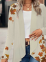 Women's Maple Leaf Print Casual Long Sleeve Cardigan