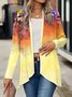 Women's Elegant Lightweight Cardigan Gradient Pattern Vintage Print Long Sleeve Jacket