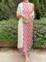 Women's Printing Geometric Daily Going Out Two-Piece Set Color1 Casual Spring/Fall Coat With Skirt Celebrity-style Cape And Skirt Two-piece Set