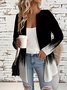 Vintage Crew Neck Loose Gradient Pattern Jacket