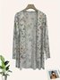 Women's Elegant Lightweight Cardigan Vintage Print Long Sleeve Jacket