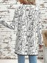 Crew Neck Loose Random Print Simple Jacket