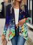Women's Elegant Lightweight Cardigan Gradient Pattern Vintage Print Long Sleeve Jacket