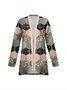 Women's Elegant Lightweight Cardigan Striped Print Long Sleeve Jacket