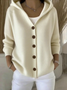 Women Casual Plain Hoodie Long Sleeve Cardigan