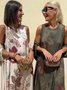 Women's Printing Geometric Daily Going Out Two-Piece Set Color1 Casual Spring/Fall Coat With Skirt Celebrity-style Cape And Skirt Two-piece Set